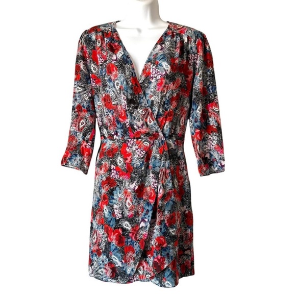 The Kooples Silk Dress Size EU 1 Small US 4 Paisley Flowers Print New With Tag - Picture 1 of 13